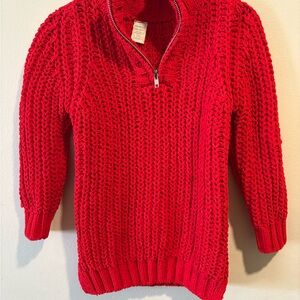 Toddler Girl Thereabouts Forever Red Color Pullover Zip Sweater Size XXS 4/5